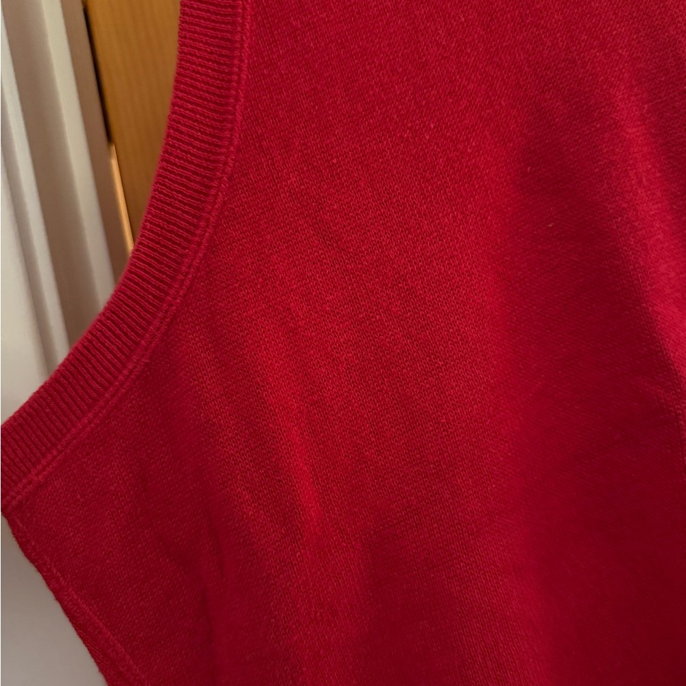 Ralph Lauren Red Cotton Sweater Vest - Picture 3 of 5